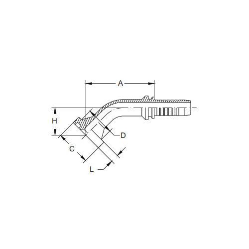 87341-45°SAE Flens 3000PSI Kegel 61