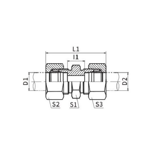 DIN 24° kegelbeettype rechte adapters