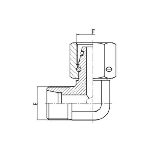 DIN 90°elleboogverloopbuisadapter met wartelmoer