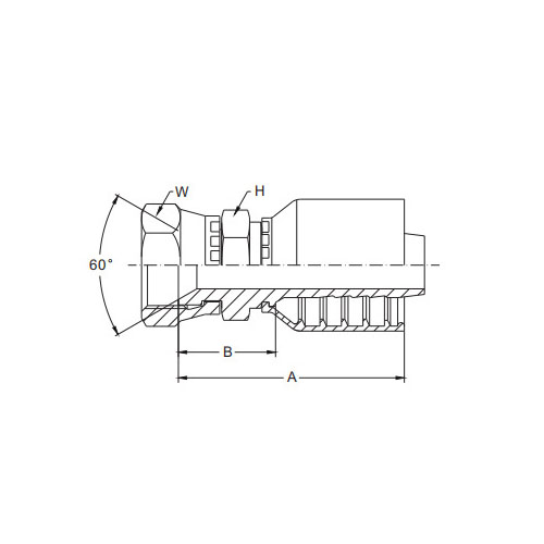 Komatsu metrische vrouwelijke 60° kegelafdichting